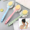 long handle 2 in 1 bath brush with loofah