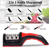 3 in 1 Knife Sharpener Manual Kitchenware Gadgets Sharpening Tool for all Knives Knife Sharpening Steel (Stainless Steel, Plastic)