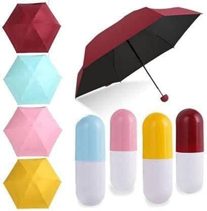 Portable Mini Umbrella for Women Pocket Umbrella for Men Capsule Umbrella for Kids Bottle Umbrella for Sun Protection Sun Umbrella for Women Big Umbrella for Rain (RANDOM COLOR)