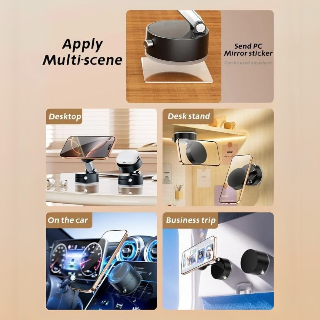 Magnetic Phone Stand with Adjustable Angle and Suction Base