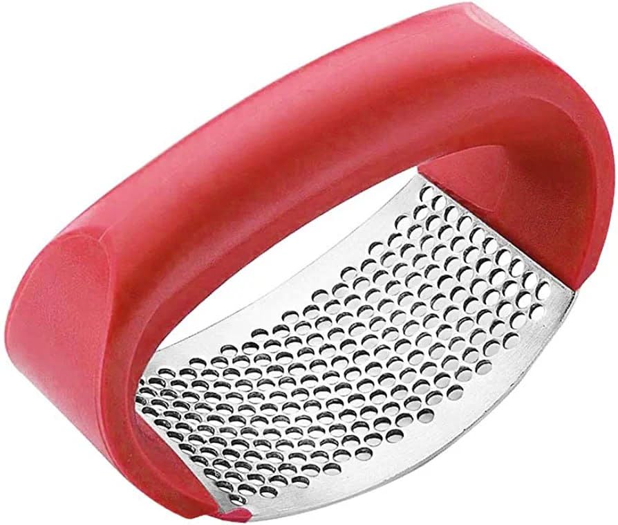Curve Garlic Press Stainless Steel Garlic Crusher with Curve Handle Manual Garlic Mincer Tool Kitchen Tool Garlic Squeezer