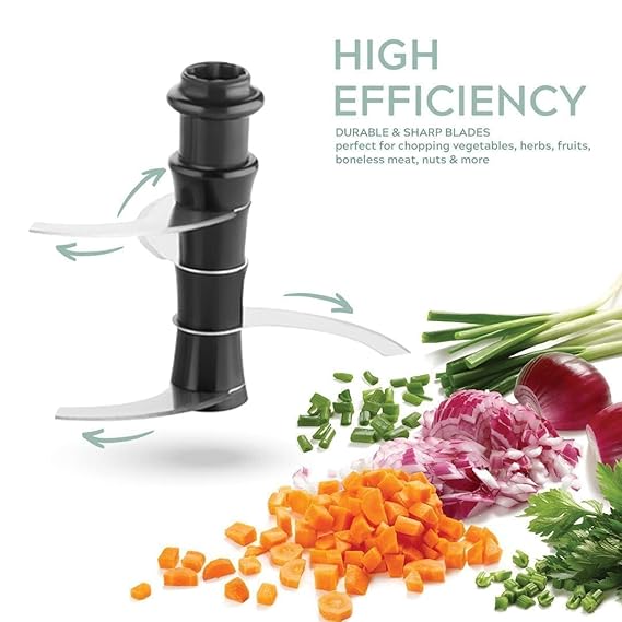Manual Hand Press Push Chopper 1000 ML with 6 Blades for Effortless Chopping, Vegetables & Fruits Chopper Mixer Cutter to Cut Onion, Salad, Tomato, Potato – Handy Push Choppers, Kitchen Tool