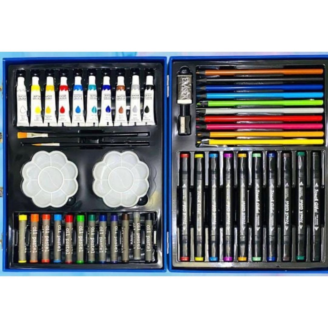 Unicorn Art & Craft Painting Box, Big Coloring Suitcase Multiple 66 Color Kit, Professional Drawing Water Color Pencils, Oil Pastel, Sketches & Acrylic Paint Brush for Girls and Boys