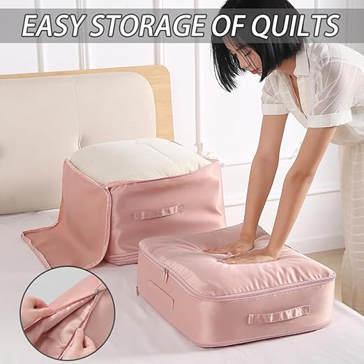 Space Saving Self Compression Organizer, Portable Heavy Duty Moving Bags, Compression Packing Cubes for Travel, Expandable Organizer Bags for Comforters,Blankets,Bedding