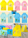 Hooded Raincoat for Kids 4-9 Years With Wide Brim, EVA Student Rain Coat for Girls, School Bag Rain Cover, Dinosaur Print