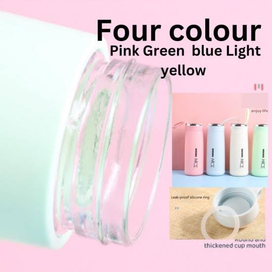 Glass Water Bottle with Plastic Outer Layer Leak Proof and Rust Proof Bounce Cup 500 ml Bottle (RANDOM COLOR)