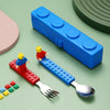 Kids Building Block Spoon Fork Set