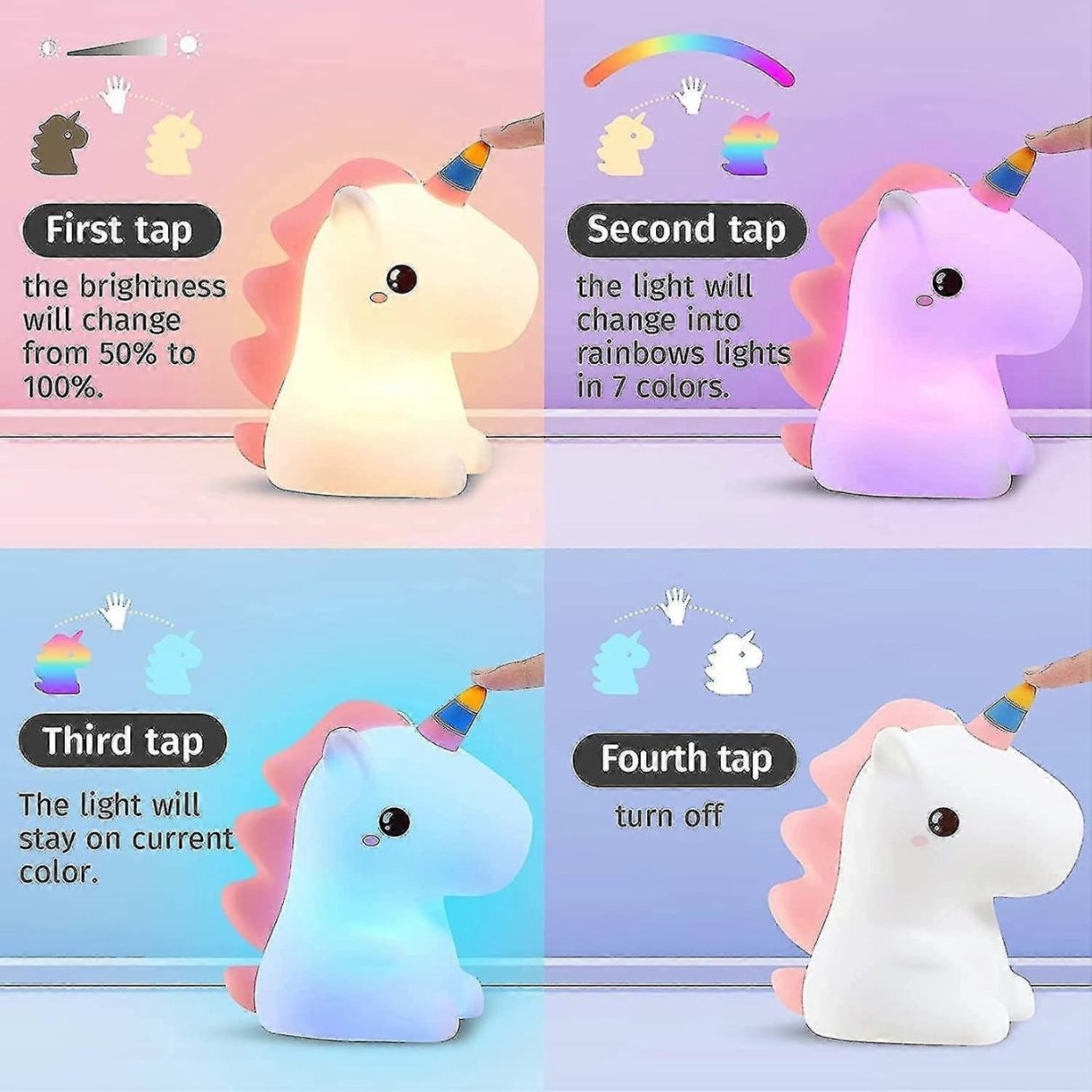 Silicone Unicorn Light For Kids (RANDOM COLOR)