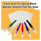 Magical Coloring Spray Blow Pens for Kids Pack of 6