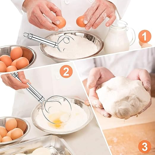 Multi Functional Stainless Steel Dough Mixer &amp; Egg Beater