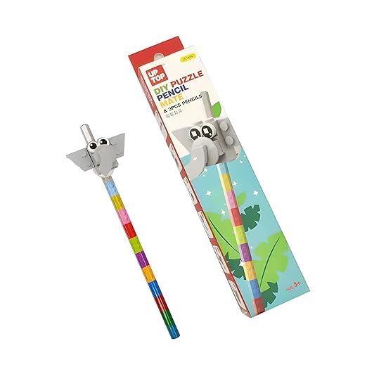 Puzzle Pencil Mate Educational fun with Ruler Scale and Pencil 2 in 1 Combo Stationery set For Kids | DIY Puzzle Ruler with 3 Pencil for Boys & Girls