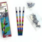 Puzzle Pencil Mate Educational fun with Ruler Scale and Pencil 2 in 1 Combo Stationery set For Kids | DIY Puzzle Ruler with 3 Pencil for Boys & Girls