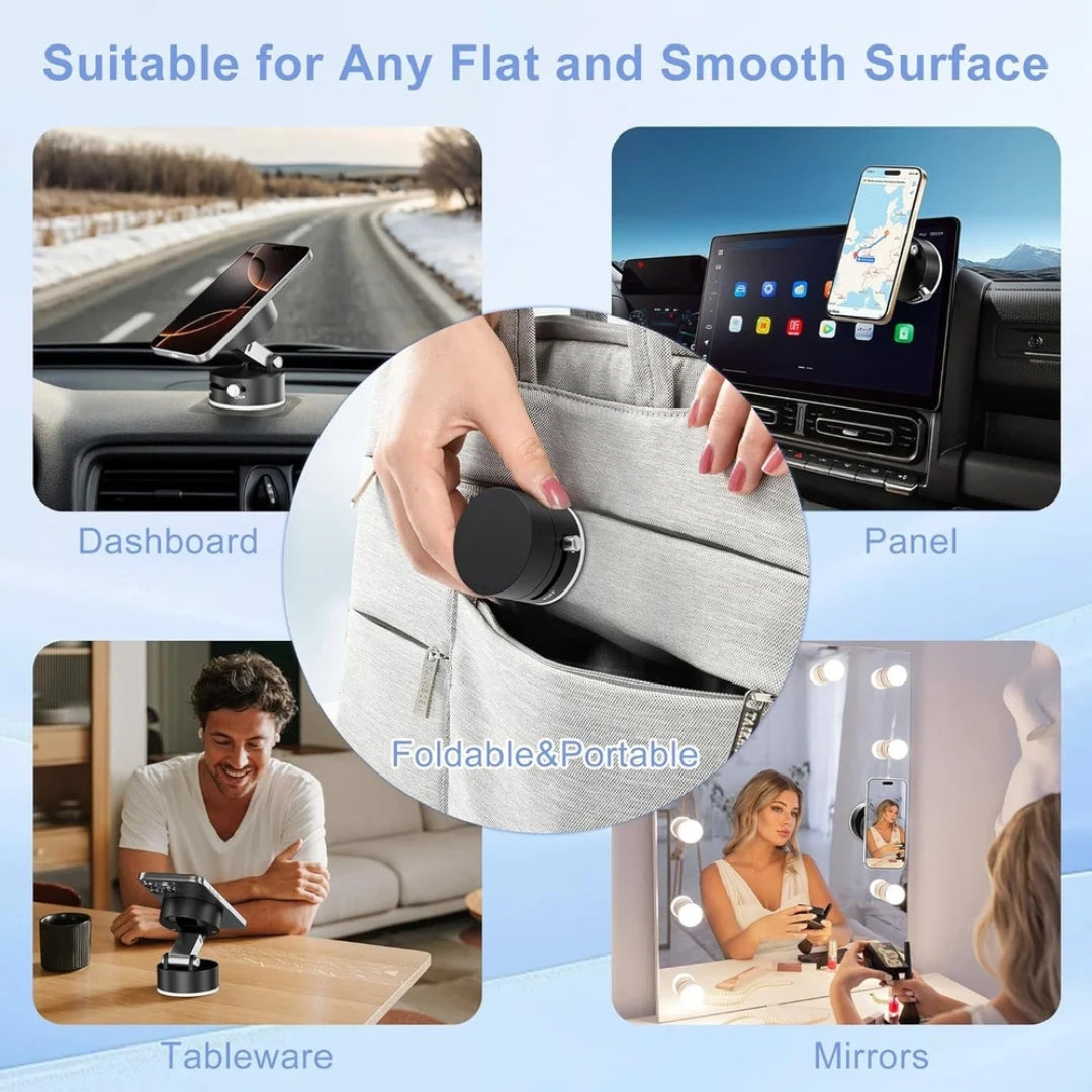 Magnetic Phone Stand with Adjustable Angle and Suction Base