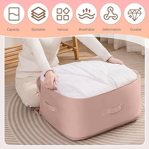 Space Saving Self Compression Organizer, Portable Heavy Duty Moving Bags, Compression Packing Cubes for Travel, Expandable Organizer Bags for Comforters,Blankets,Bedding