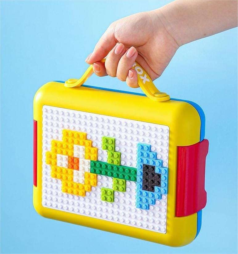 Building Block Lunch Box DIY Your Own Pattern Leak Proof Bento Box 1100ml Capacity 500Pcs Bricks Easy to Open School Lunch Box