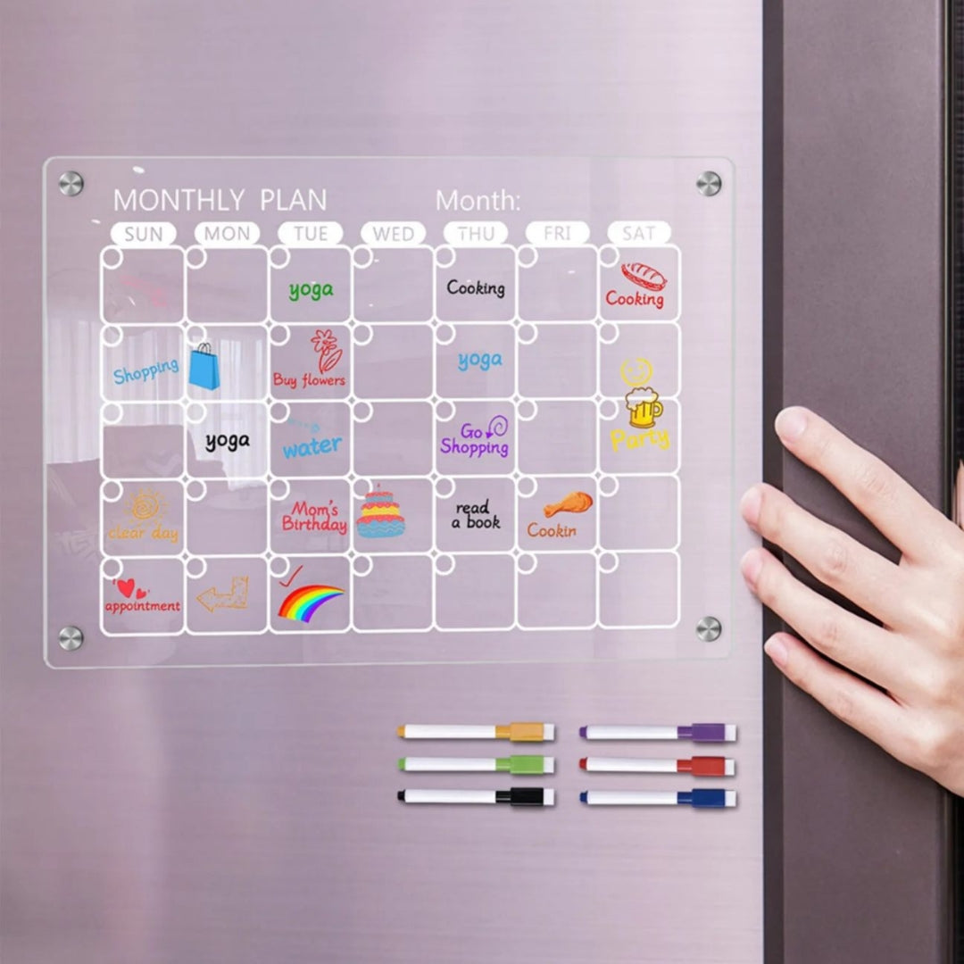 Magnetic Acrylic Monthly Planner – Stylish & Functional