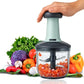 Manual Hand Press Push Chopper 1000 ML with 6 Blades for Effortless Chopping, Vegetables & Fruits Chopper Mixer Cutter to Cut Onion, Salad, Tomato, Potato – Handy Push Choppers, Kitchen Tool