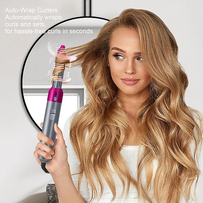 5-in-1 Hair Dryer Brush |Multifunctional Hot Air Styler |Detachable Brush for Drying, Curling & Straightening, All Hair Types with Auto-Curl Function