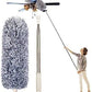 Microfiber Feather Duster Bendable & Extendable Fan Cleaning Brush with 100 inches Expandable Pole Handle Washable Mop for High Ceiling Fans,Window Blinds, Furniture (Standard)