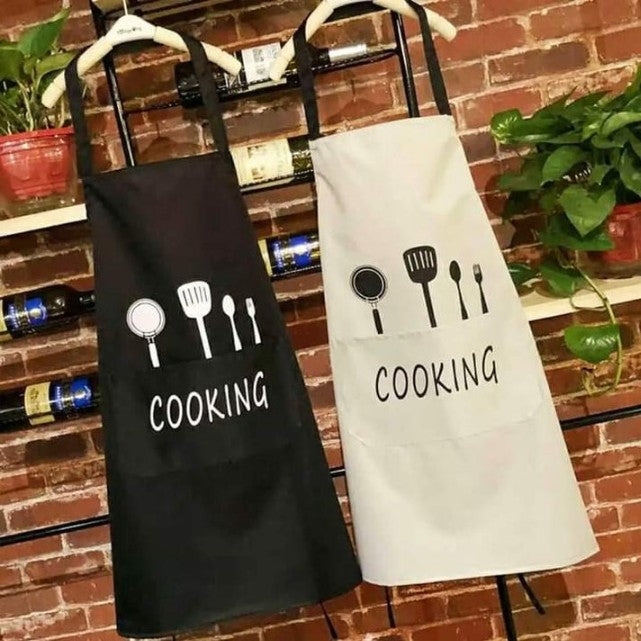 Kitchen Apron With Cooking Print