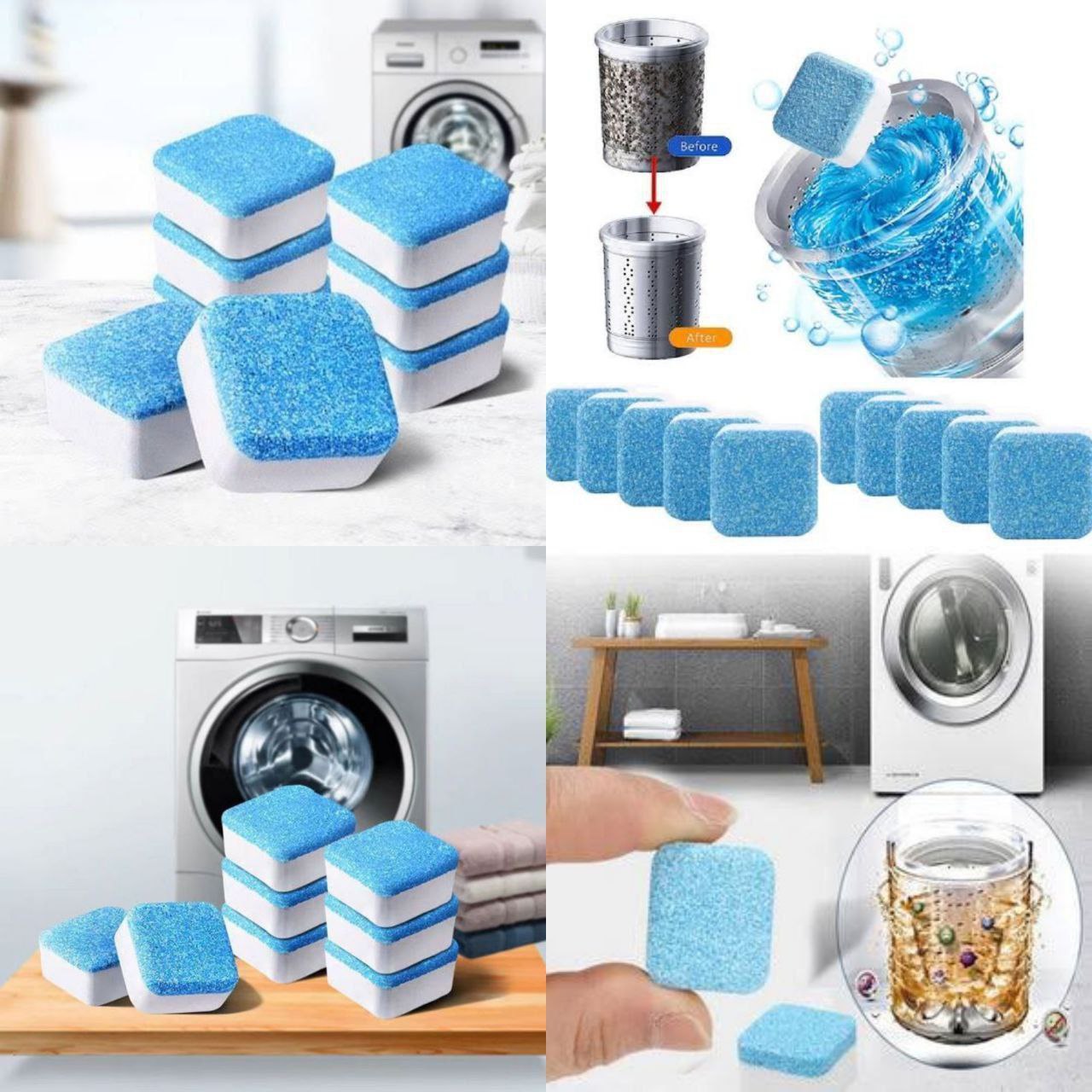 Washing Machine Stain Tank Cleaner Deep Cleaning Detergent Tablet ( 1pc )